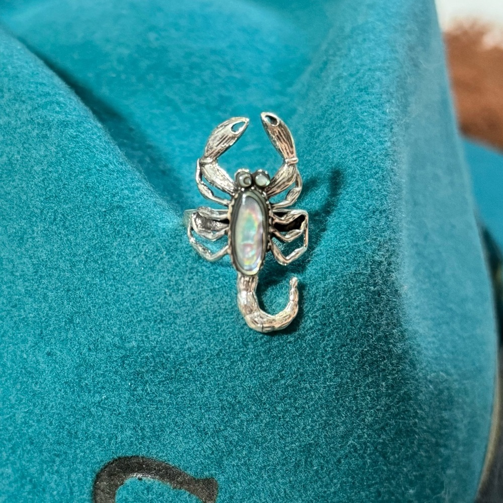 Sterling Silver and Abalone Scorpion Ring